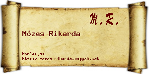 Mózes Rikarda névjegykártya