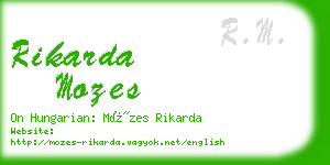 rikarda mozes business card